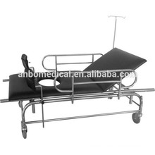 Stainless steel stretcher trolley with I.V pole for ambulance and knee support